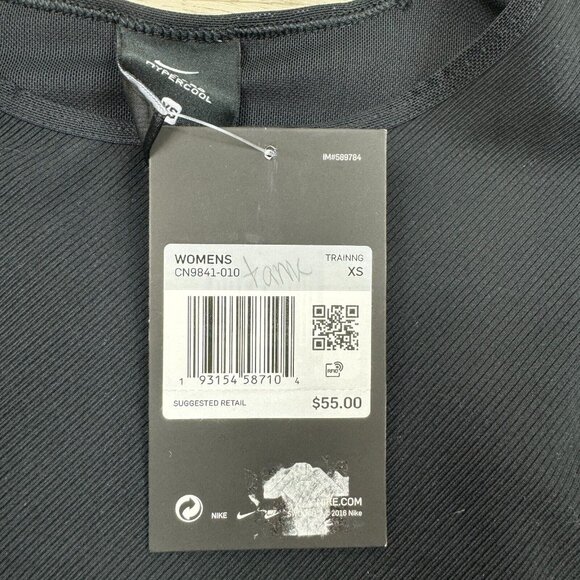 Nike Pro Hypercool Performance Cropped Top Womens Small Black CN9841 010 NEW - Picture 4 of 4